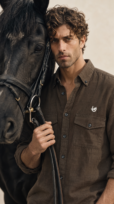 Textured Kodaikanal Dark Chocolate Linen-blend Shirt