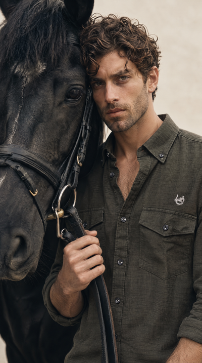 Textured Nallamala Battalion Green Linen-blend Shirt