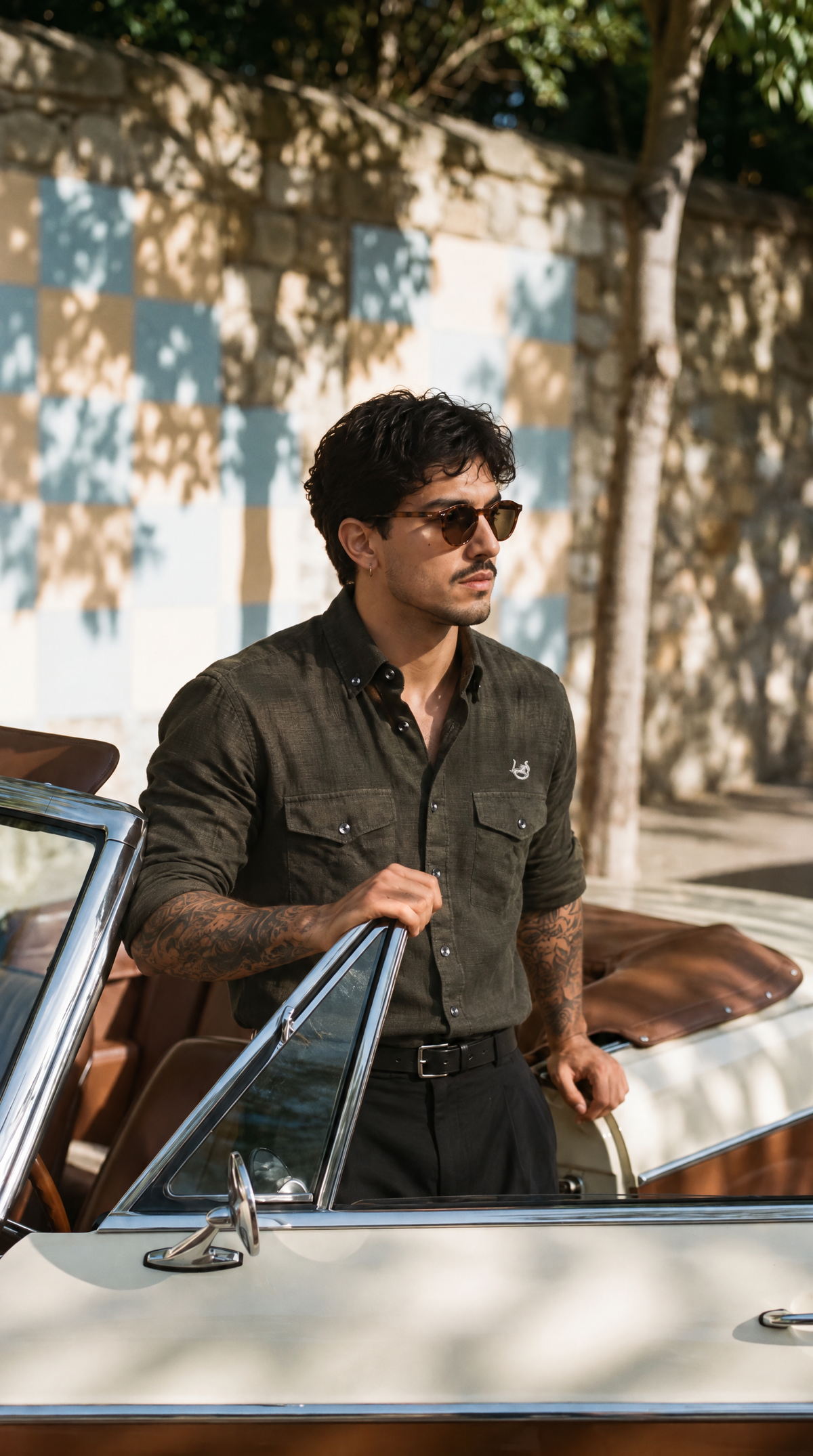 Textured Nallamala Battalion Green Linen-blend Shirt