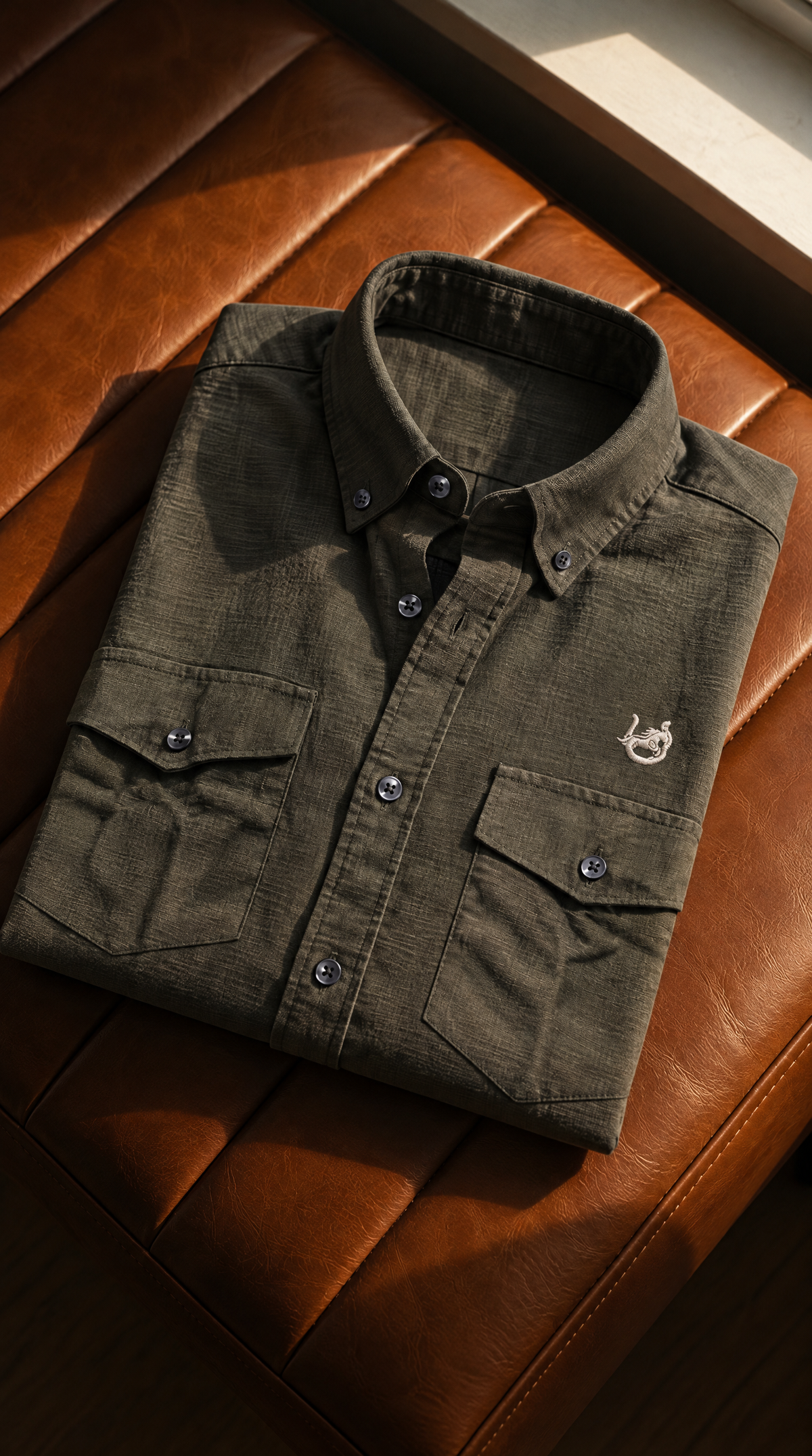 Textured Nallamala Battalion Green Linen-blend Shirt