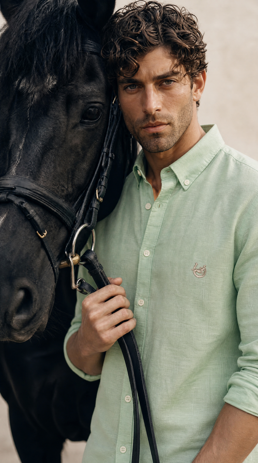 The Ooty Opal Green Linen-blend Shirt