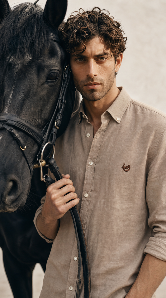 The Thar Mud Brown Linen-blend Shirt