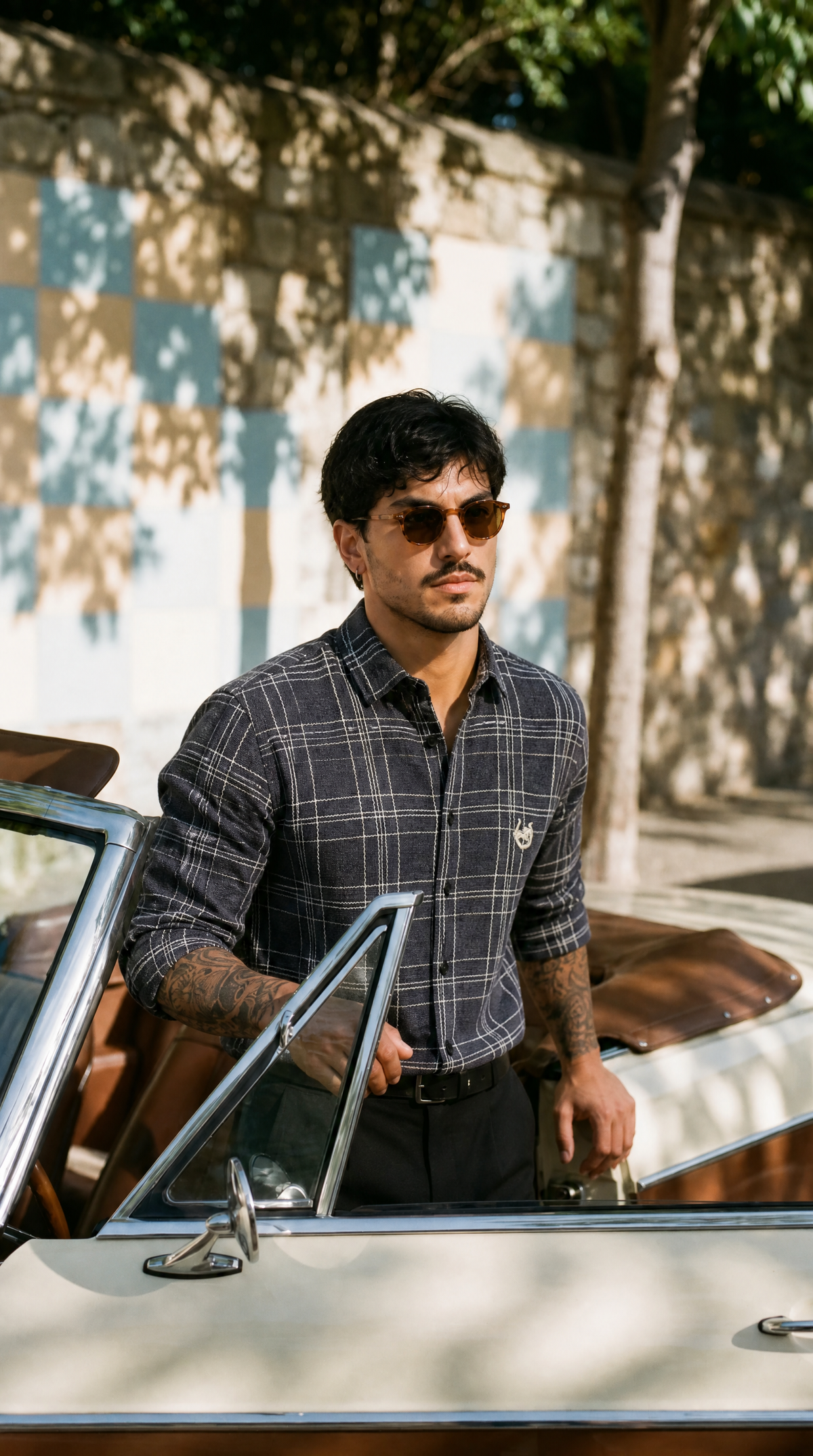 The Shimla Regatta Dark Navy Stripe Cotton Shirt