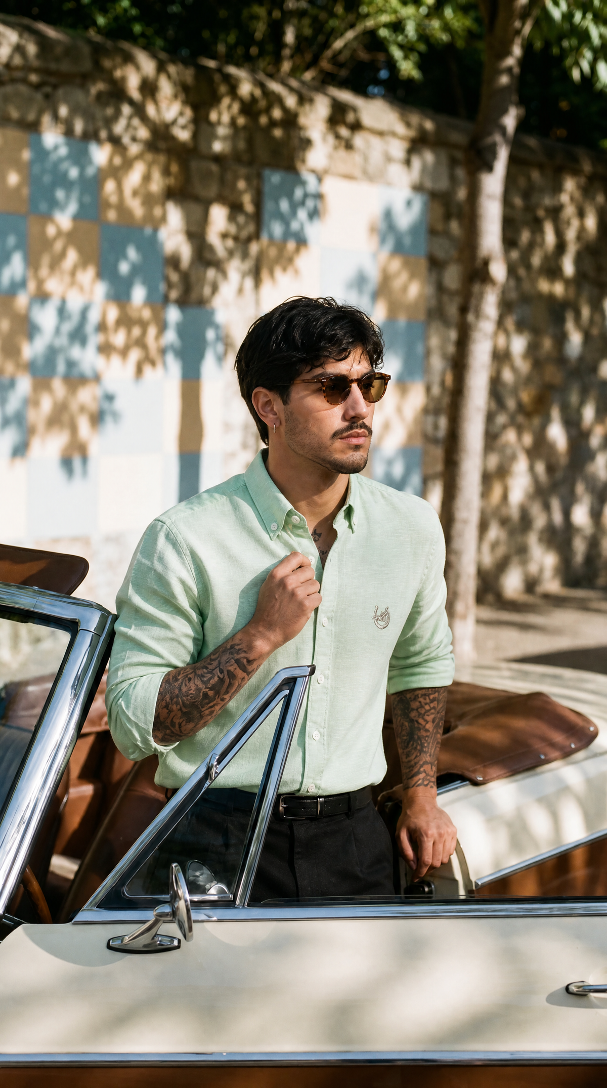 The Ooty Opal Green Linen-blend Shirt