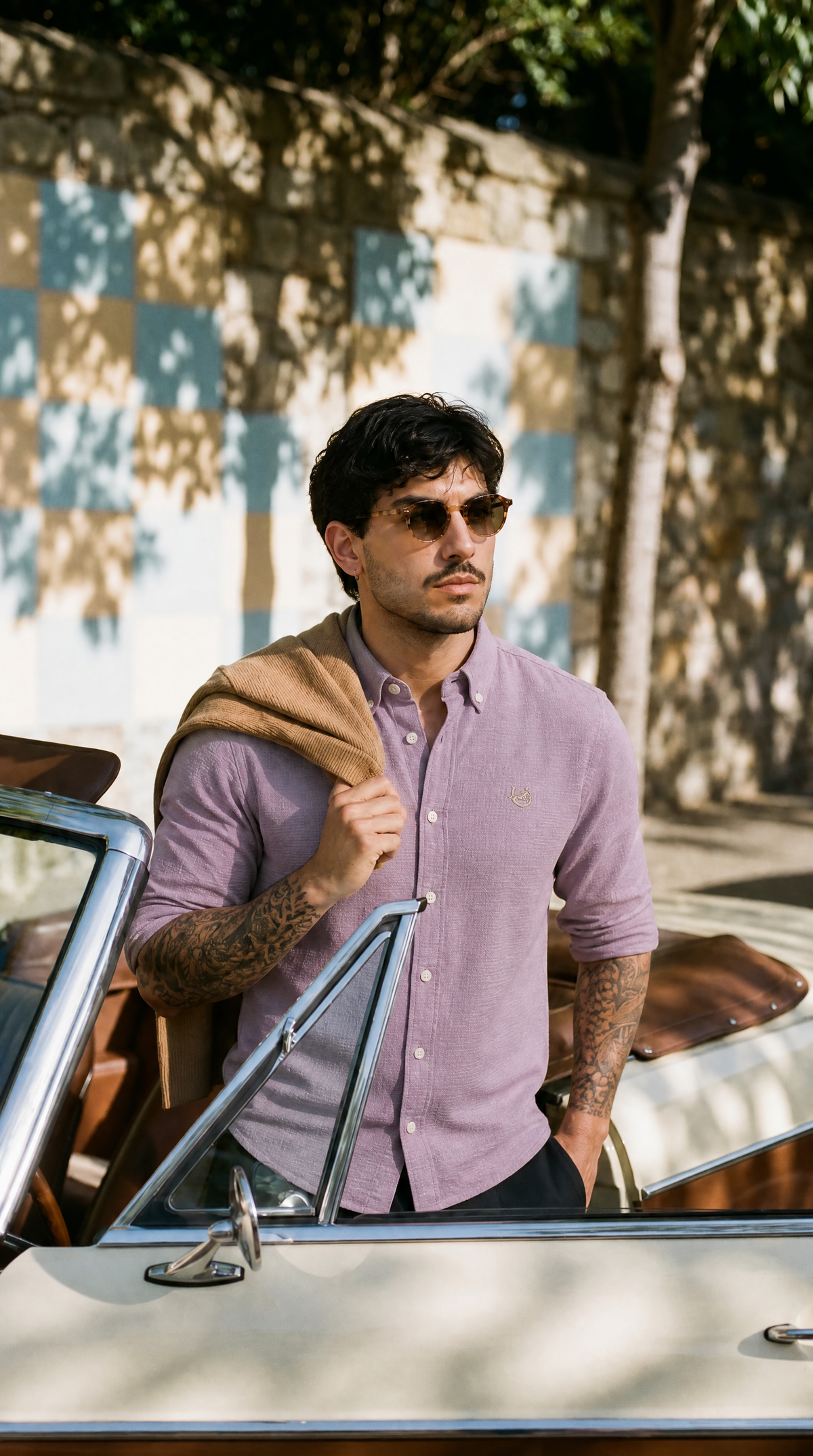 The Kashmir Lavender Linen-blend Shirt