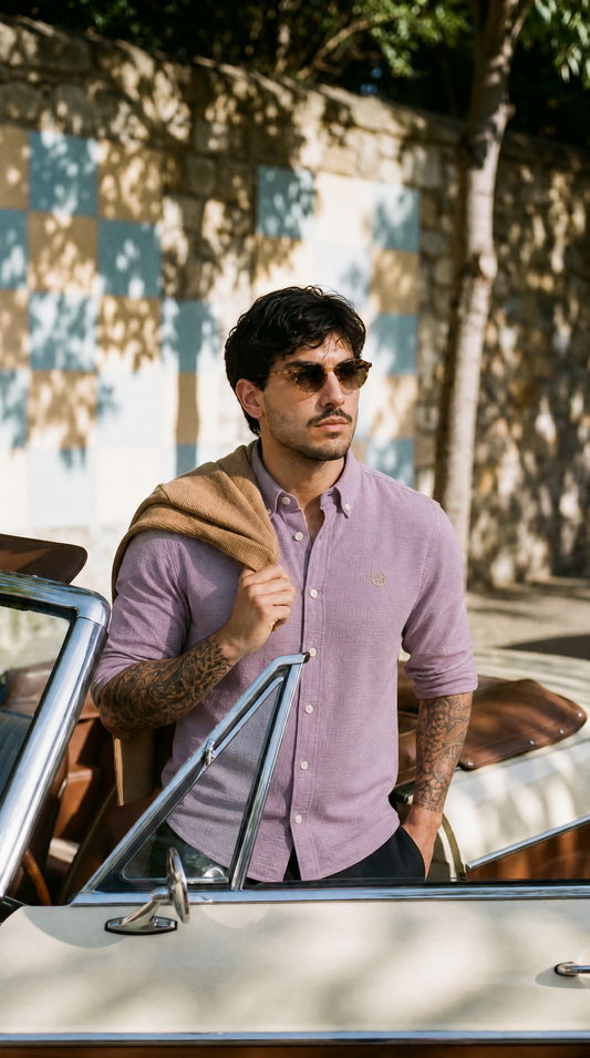 The Kashmir Lavender Linen-blend Shirt
