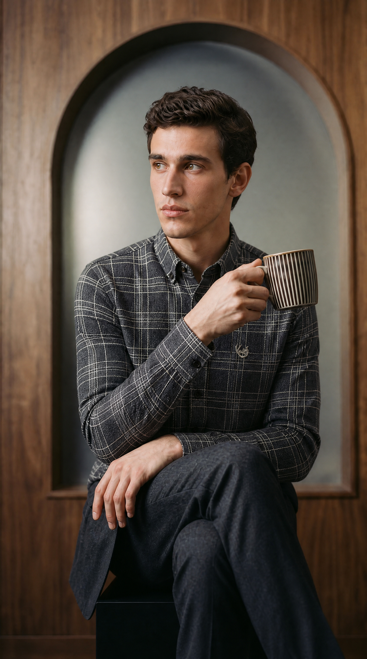 The Shimla Regatta Dark Navy Stripe Cotton Shirt