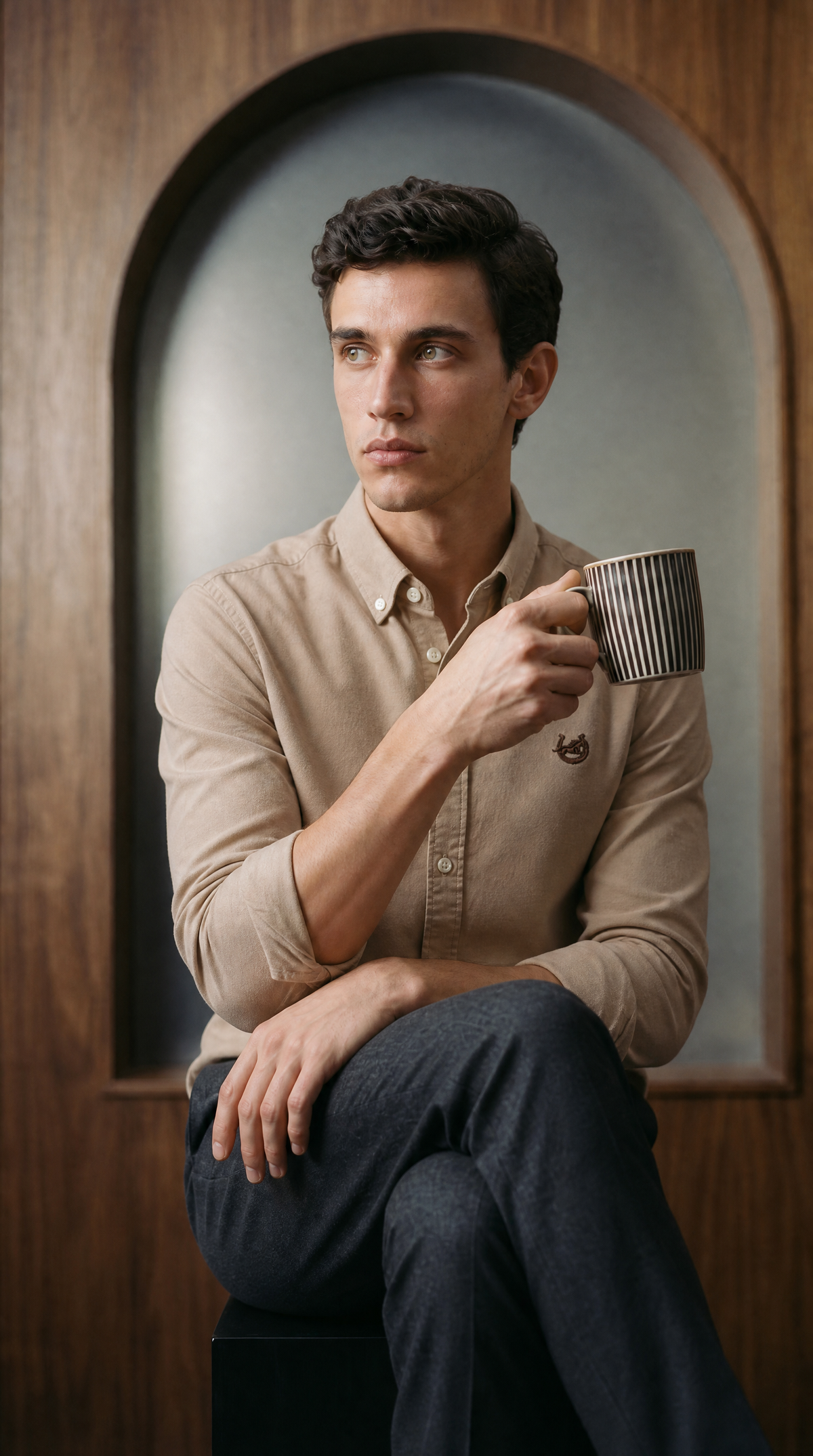 The Thar Mud Brown Linen-blend Shirt