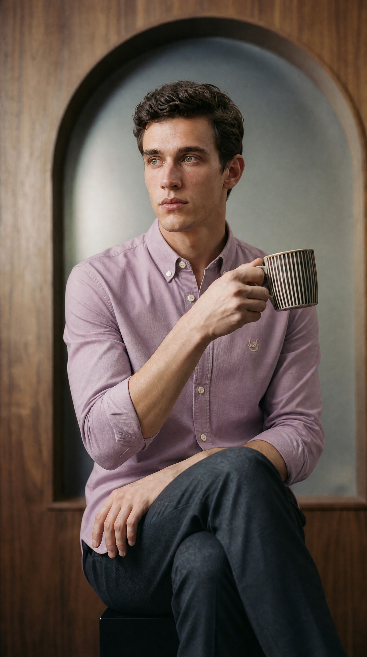 The Kashmir Lavender Linen-blend Shirt