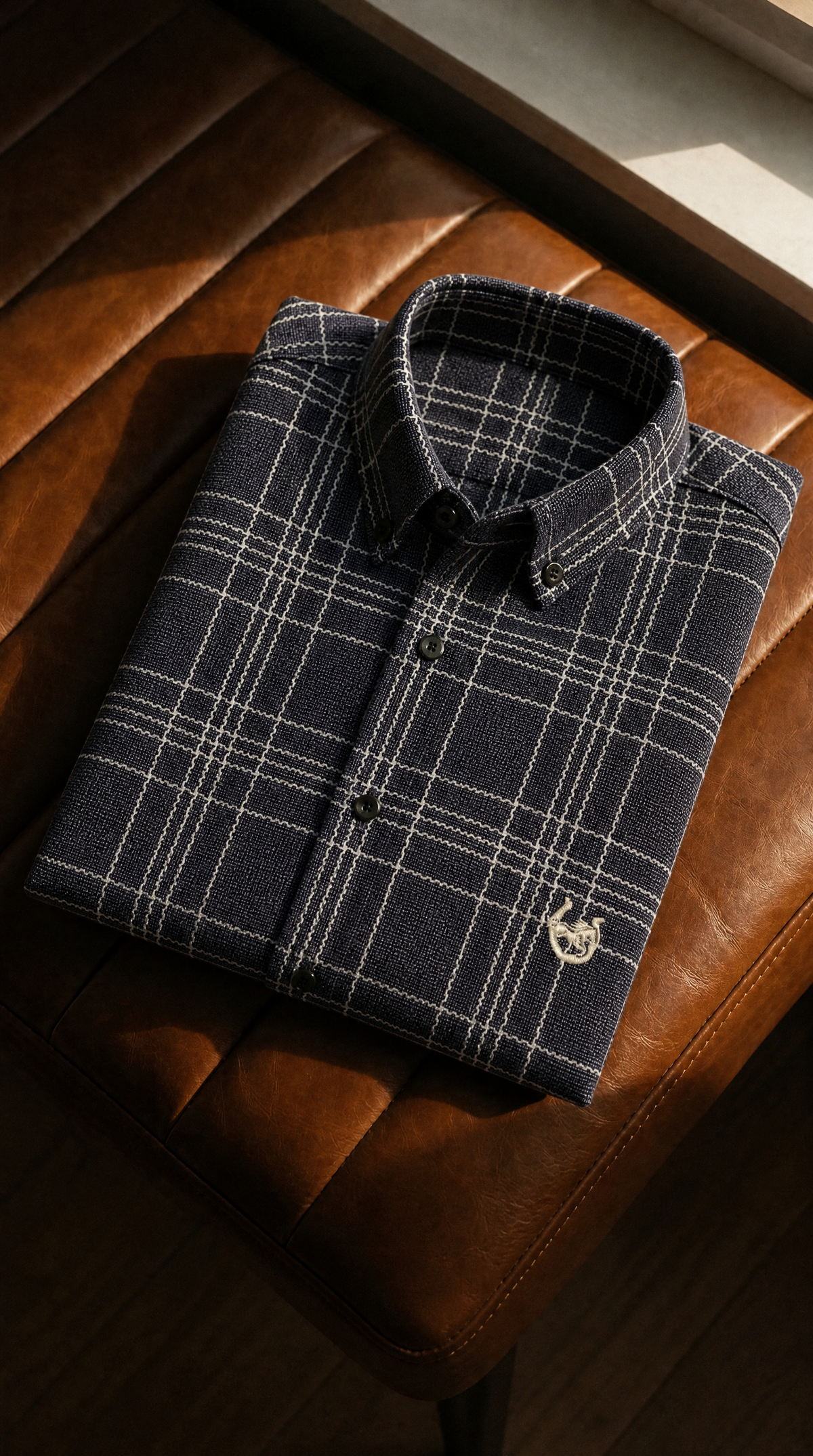The Shimla Regatta Dark Navy Stripe Cotton Shirt