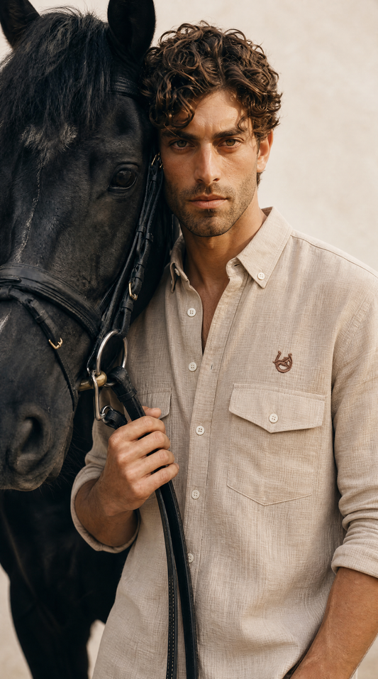 Texture Estate Cream Linen-blend Shirt