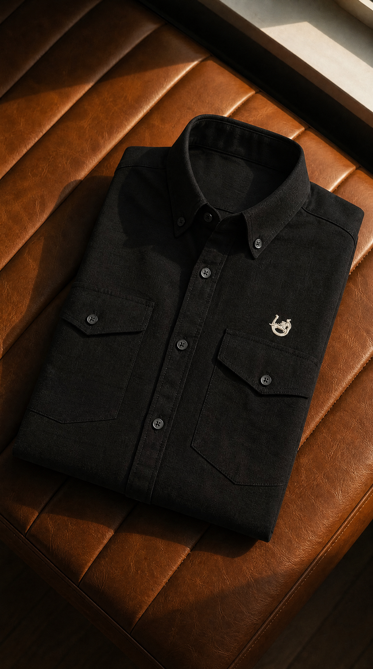 Textured Malabar Black Linen-blend Shirt