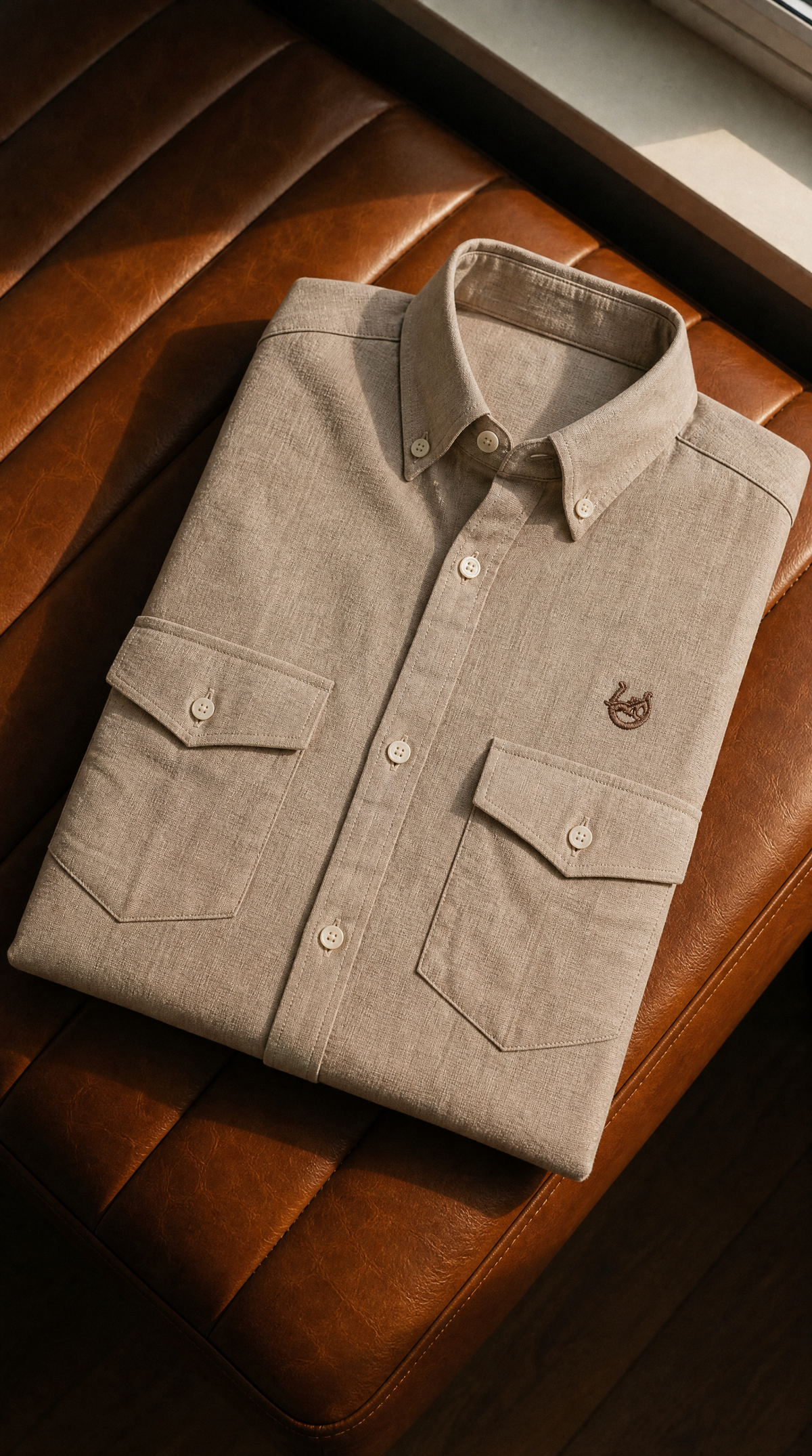 Texture Estate Cream Linen-blend Shirt