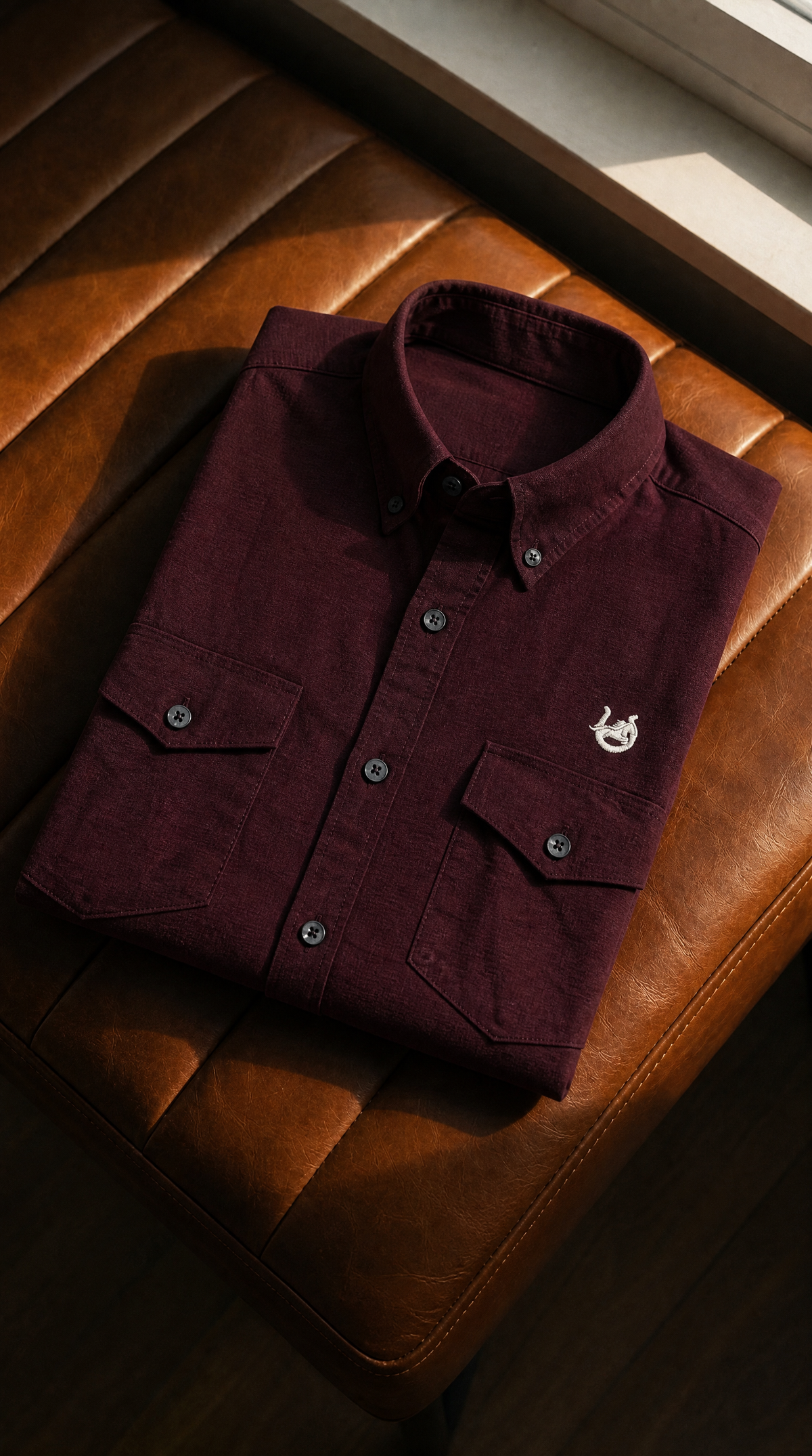 Textured Udaipur Plum Linen-blend Shirt
